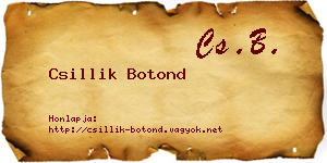 Csillik Botond névjegykártya